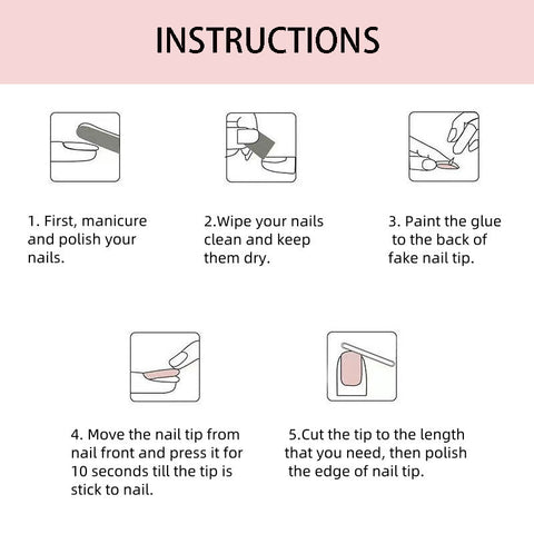 24Pcs Long Simple Pink Fake Nails with Glue DIY Art Design False Nails Wearable Nails Stylish Pattern Artificial Nails